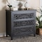 Baxton Studio Yelena Classic and Traditional Black Finished Wood 3-Drawer Storage Cabinet 236-13337-ZORO - alternate 9